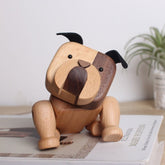 Adorable Wooden Dog figurine with movable joints - WOOD KONG