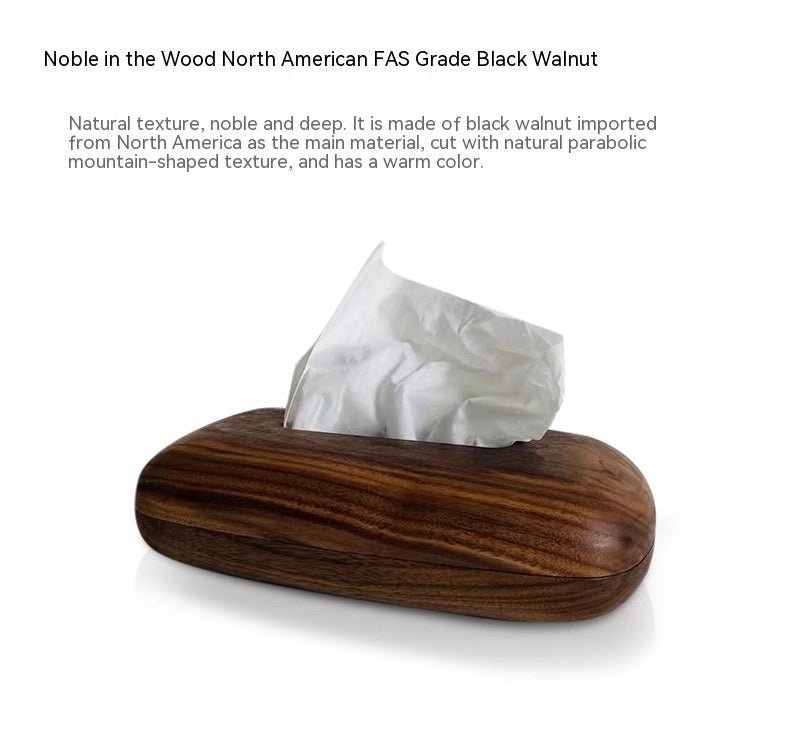American Black Walnut Simple Rectangular Wooden Tissue Box - WOOD KONG