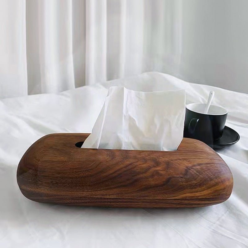 American Black Walnut Simple Rectangular Wooden Tissue Box - WOOD KONG