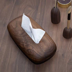 American Black Walnut Simple Rectangular Wooden Tissue Box - WOOD KONG