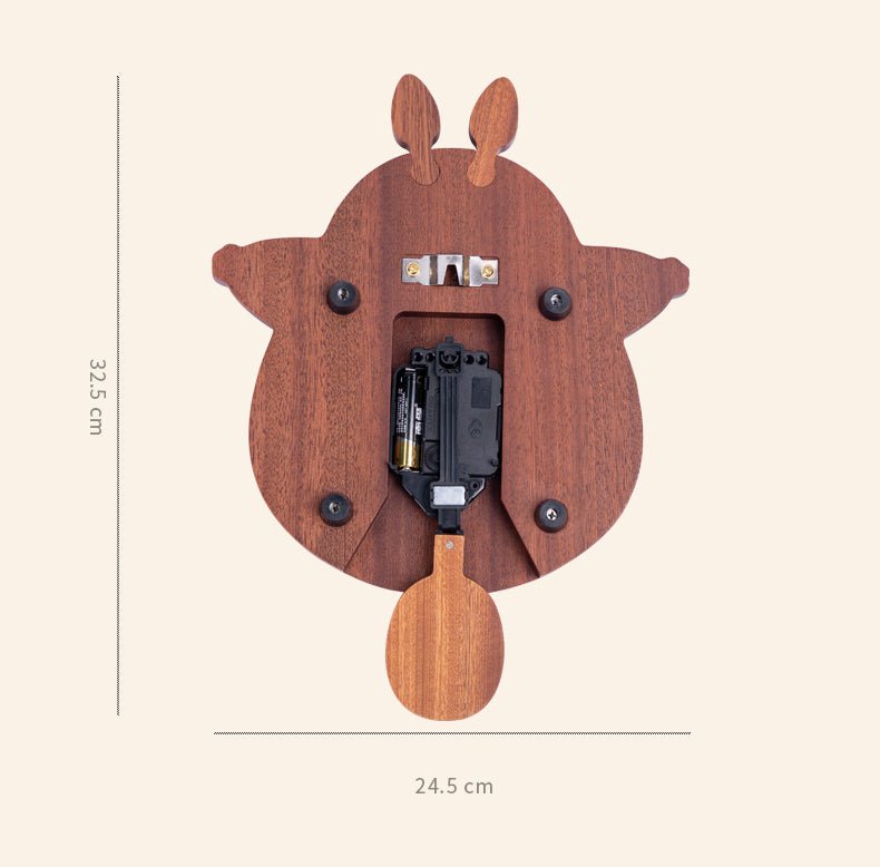 Awesome wooden totoro silent wall clock - WOOD KONG