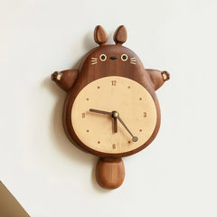 Awesome wooden totoro silent wall clock - WOOD KONG