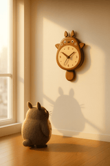 Awesome wooden totoro silent wall clock - WOOD KONG