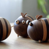 Bee Toothpick Holder Wooden Handmade Table Decorations - WOOD KONG