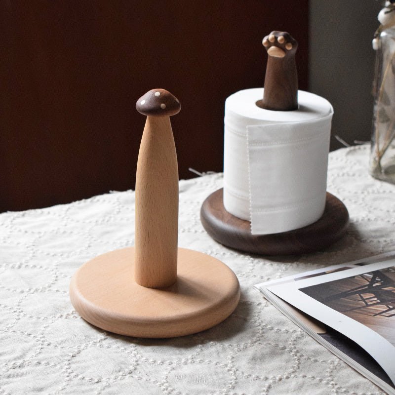 Black Walnut Logs Tabletop Kitchen Fun Tissue Holder - WOOD KONG