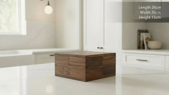 Black Walnut Rotating Storage Box — Layered Organizer - WOOD KONG