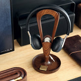Black Walnut Solid Wood Headphone Stand - WOOD KONG