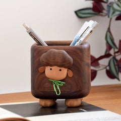Black Walnut Wood Pen Container Creative - WOOD KONG