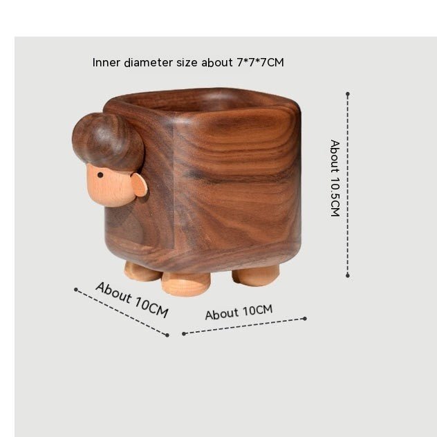 Black Walnut Wood Pen Container Creative - WOOD KONG