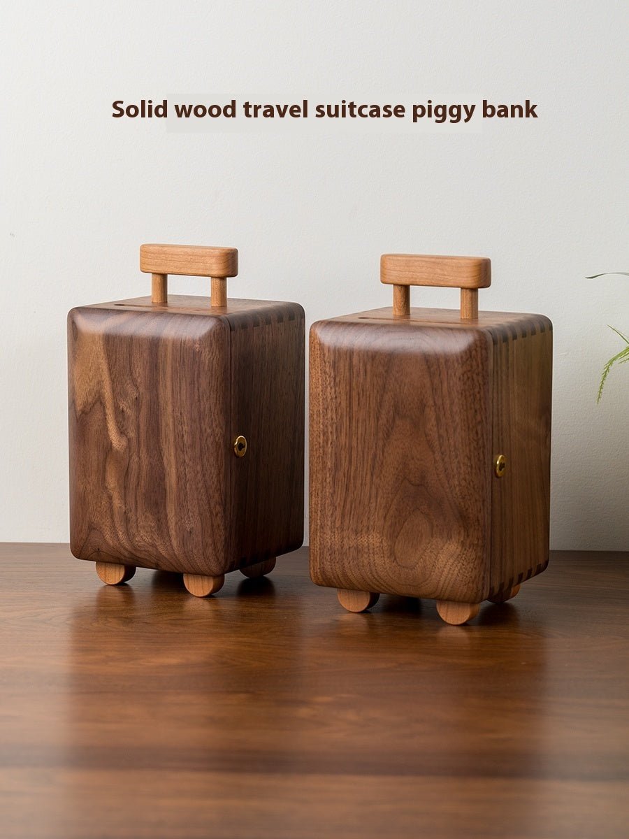 Black Walnut Wooden Money Box Change Storage Box - WOOD KONG