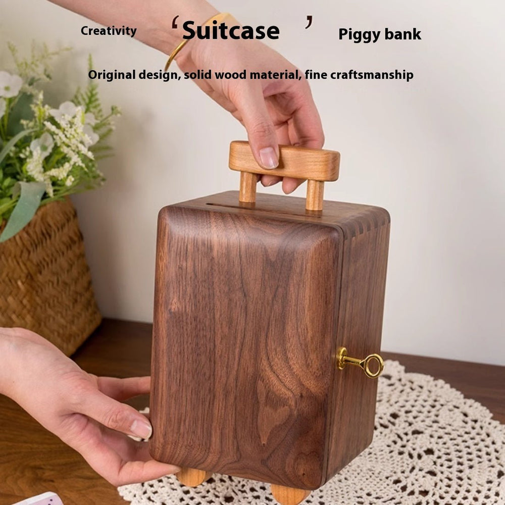 Black Walnut Wooden Money Box Change Storage Box - WOOD KONG