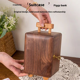 Black Walnut Wooden Money Box Change Storage Box - WOOD KONG