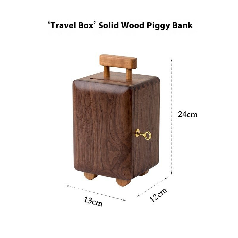 Black Walnut Wooden Money Box Change Storage Box - WOOD KONG
