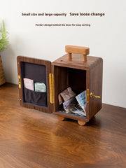 Black Walnut Wooden Money Box Change Storage Box - WOOD KONG