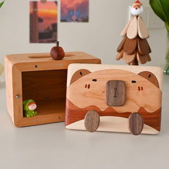 Capybara - Inspired Solid Wood Tissue Box | Adorable & Multi - Functional - WOOD KONG