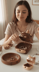Cat - Themed Storage Box with Rotating Hamster – Jewelry & Small Item Organizer - WOOD KONG