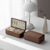 Elegant Dual - Layer Walnut Jewelry Box | Compact & Travel - Friendly - WOOD KONG