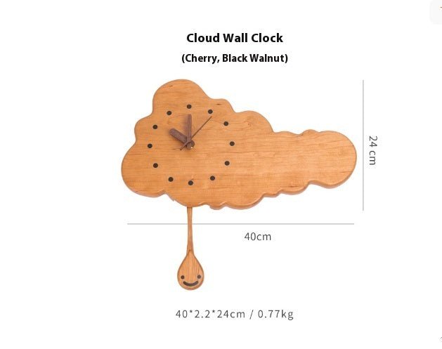 Fish And Bear Paw Cartoon Mute Solid Wood Pendulum Clock Indoor Wall Clock - WOOD KONG