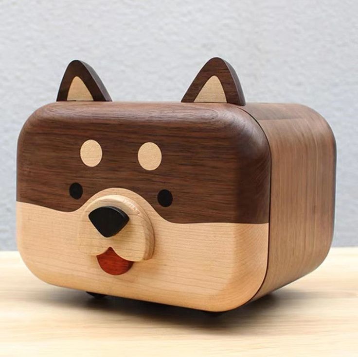 Fun Pet Dog Wooden Tissue Box, Black Walnut Unique Design - WOOD KONG