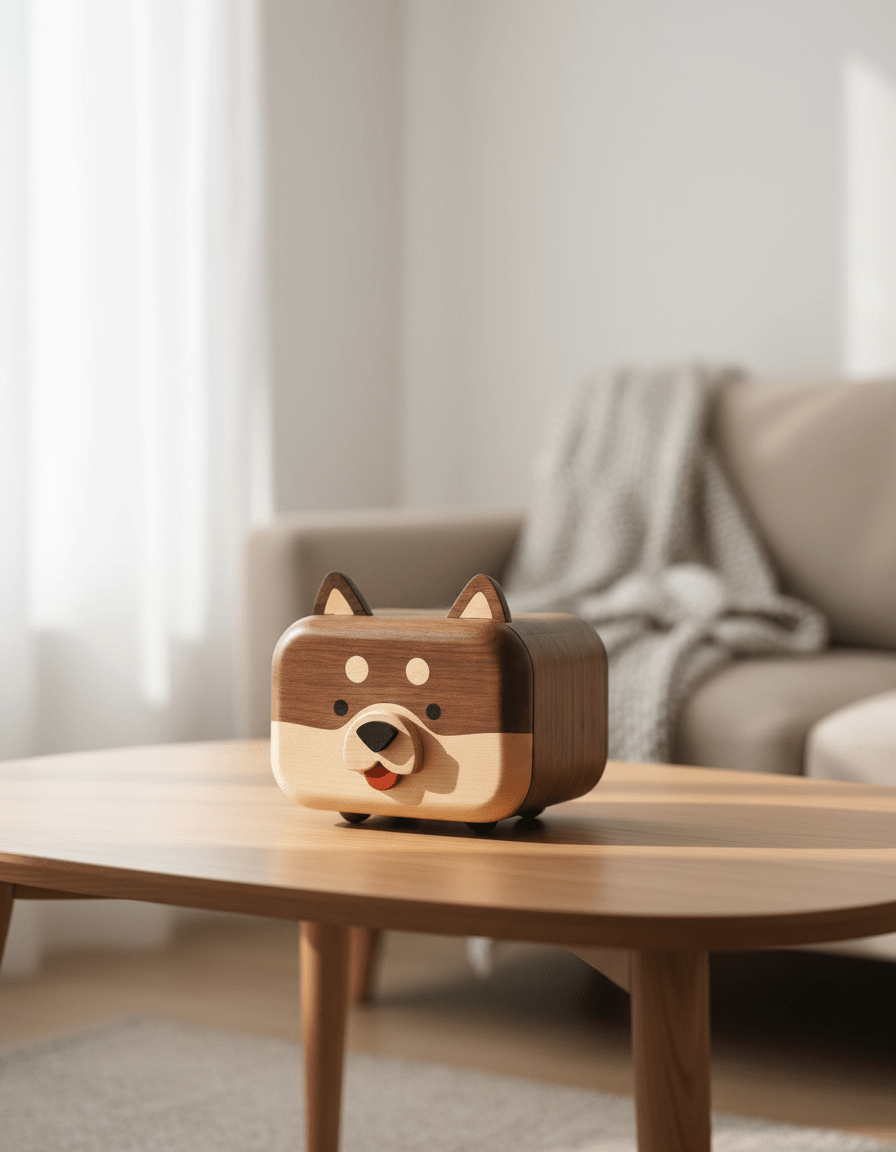 Fun Pet Dog Wooden Tissue Box, Black Walnut Unique Design - WOOD KONG
