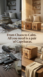 Handcrafted Capybara Solid Wood Storage Cube – The Ultimate "Zen" Home Decor - WOOD KONG