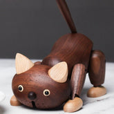 Handmade wooden cat figurine - WOOD KONG
