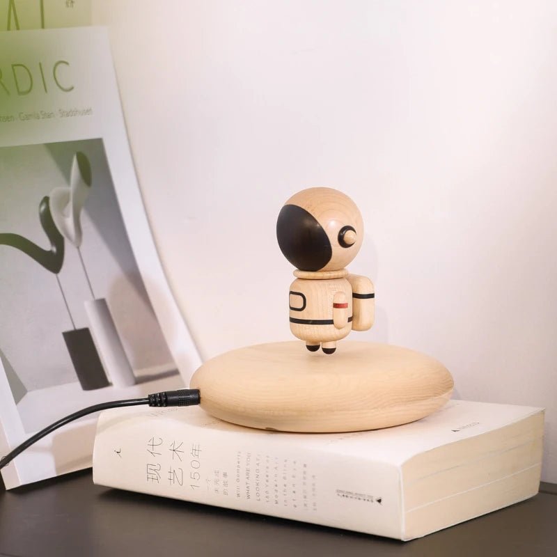 Magnetic Levitation Astronaut figurine handmade by Maple wood - WOOD KONG