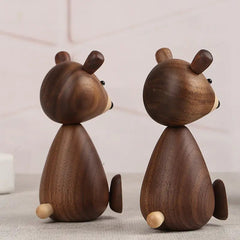 Nordic Black Walnut Bear Decor for Kids' Room - WOOD KONG