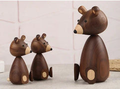 Nordic Black Walnut Bear Decor for Kids' Room - WOOD KONG