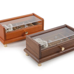 Solid Wood Jewelry Storage Box Black Walnut Japanese Style - WOOD KONG