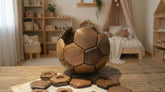The Interlocking Sphere: 3D Wooden Soccer Puzzle | Black Walnut Masterpiece - WOOD KONG