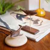 The Levitating Leviathan | Hand - Carved Black Walnut Kinetic Sculpture - WOOD KONG