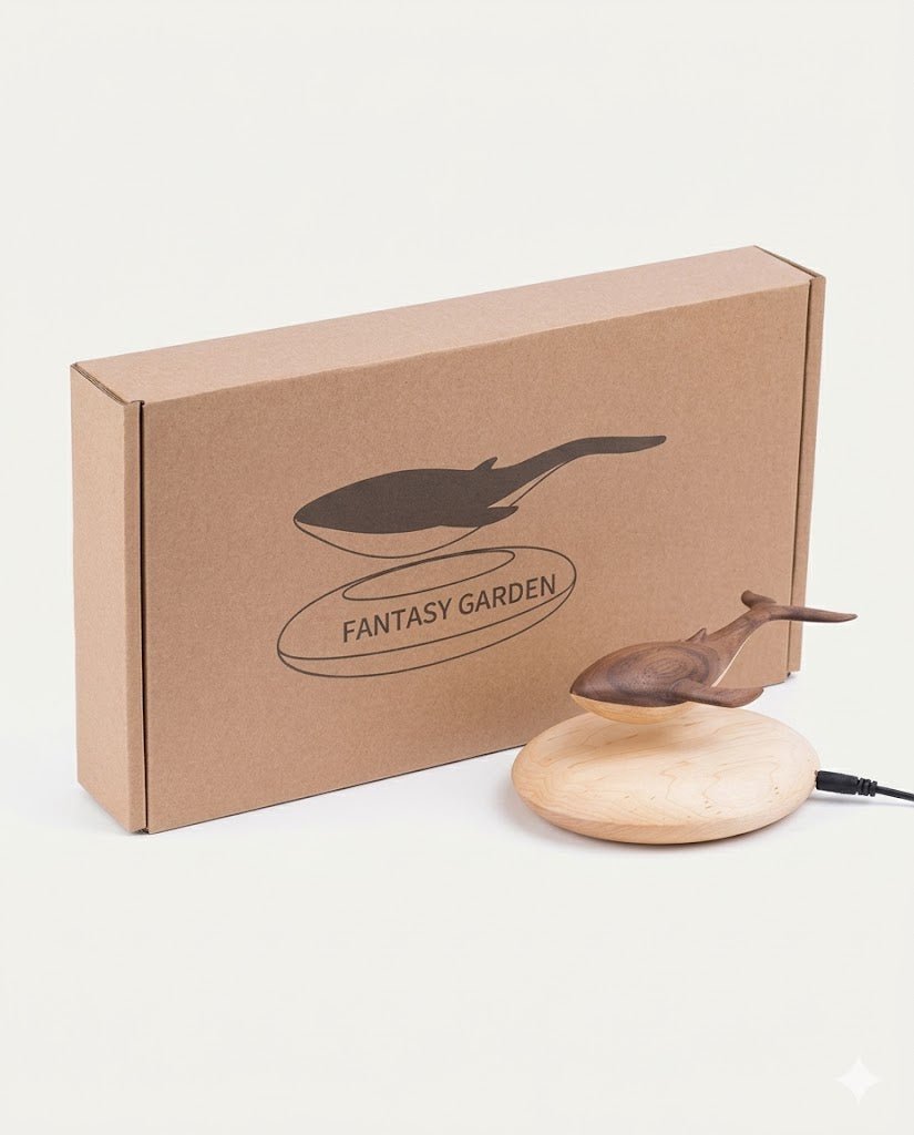 The Levitating Leviathan | Hand - Carved Black Walnut Kinetic Sculpture - WOOD KONG