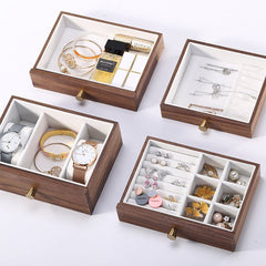 Walnut Four - drawing Jewelry Box Chinese Style European Style - WOOD KONG