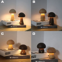 Wooden Cute Mushroom LED Night Light With Touch Switch - WOOD KONG