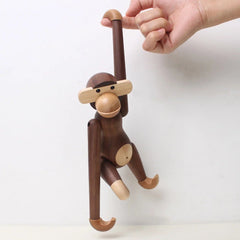 Wooden monkey figurine handmade by black walnut wood - WOOD KONG