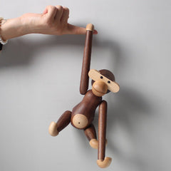 Wooden monkey figurine handmade by black walnut wood - WOOD KONG