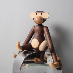 Wooden monkey figurine handmade by black walnut wood - WOOD KONG