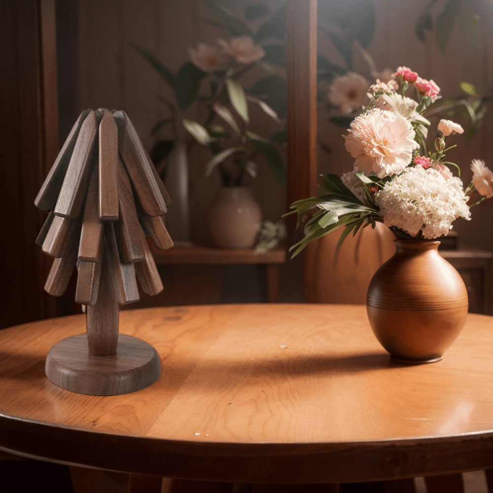 Wooden Tree Coasters - Cutest Wooden Tree Trivet Set, Walnut Tree Hot Pot Stand Wooden Trivet for Hot Dishes Tree Shape Trivet Set Coaster, Functional Stackable Decorative Coasters - WOOD KONG