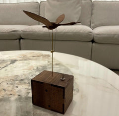 The Ethereal Swan: Handcrafted Black Walnut Kinetic Sculpture & Automata