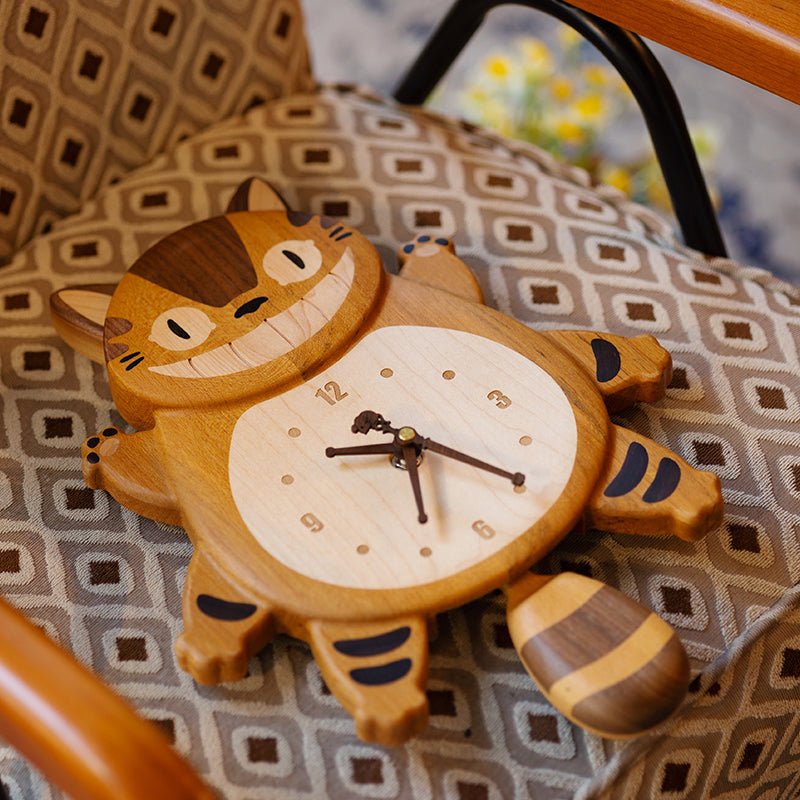Adorable Catbus themed silent wall clock - WOOD KONG