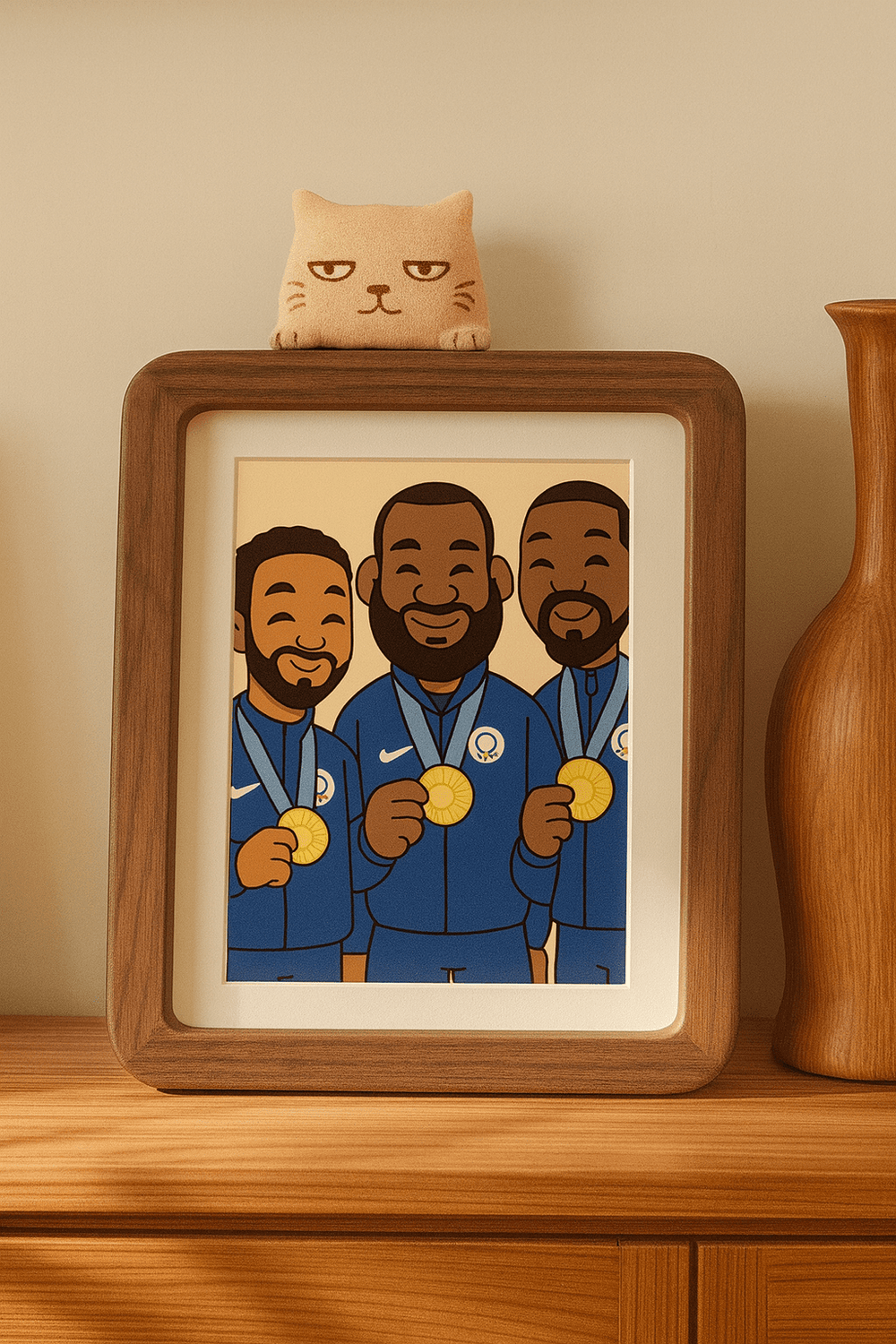 Adorable Magnetic Cat Photo Frame in Black Walnut – Perfect Gift & Decor - WOOD KONG