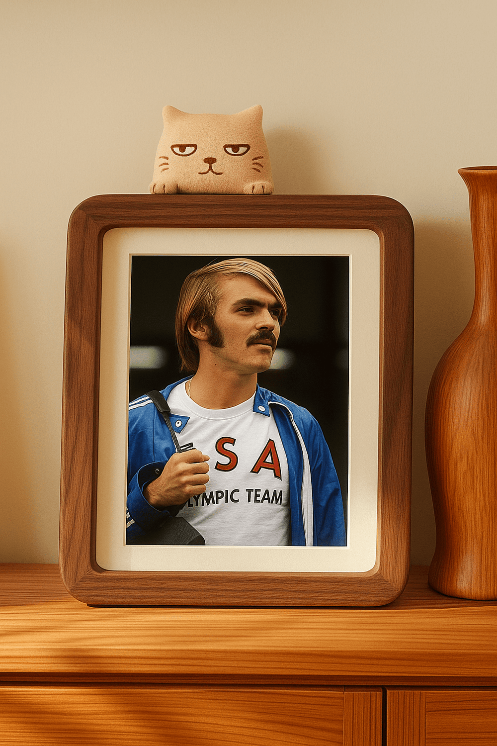 Adorable Magnetic Cat Photo Frame in Black Walnut – Perfect Gift & Decor - WOOD KONG