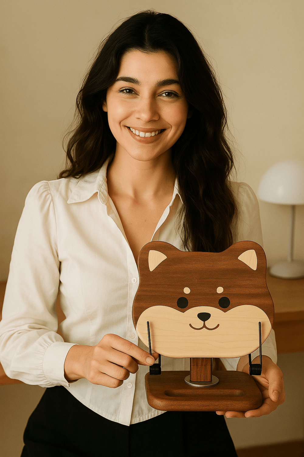 Adorable Shiba Inu Wooden iPad Holder – Fun and Functional Tablet Stand - WOOD KONG