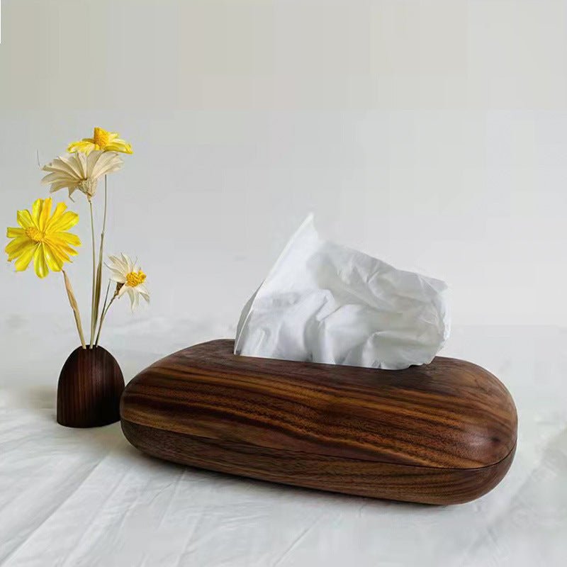 American Black Walnut Simple Rectangular Wooden Tissue Box - WOOD KONG