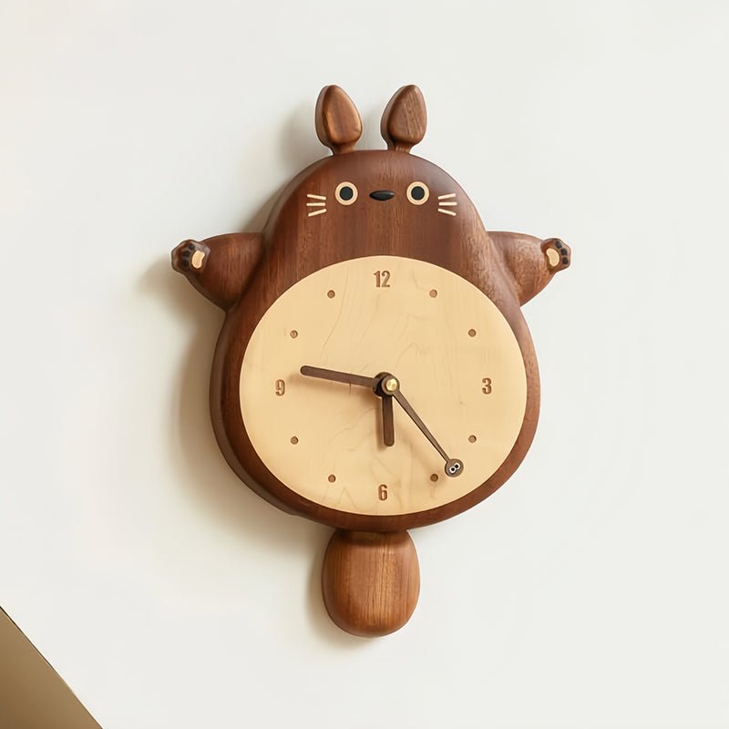 Awesome wooden totoro silent wall clock - WOOD KONG