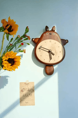 Awesome wooden totoro silent wall clock - WOOD KONG
