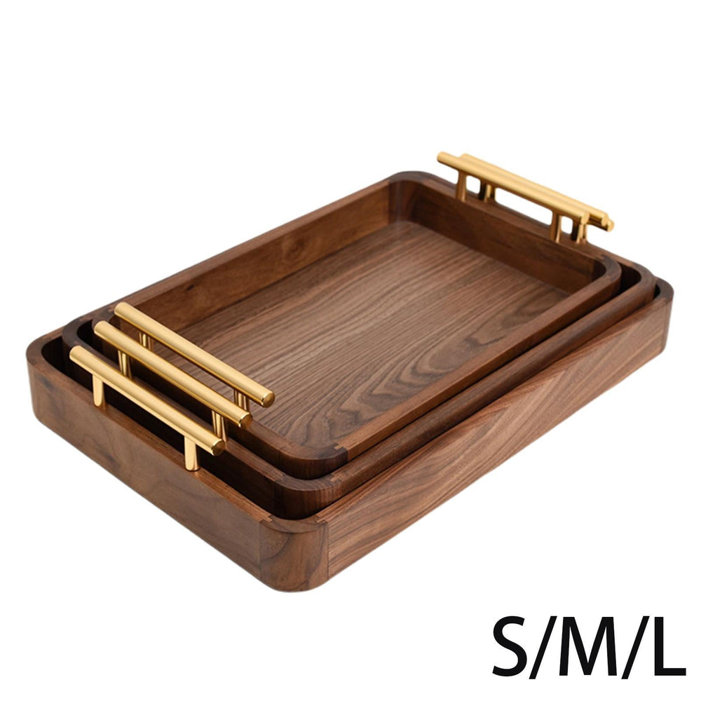 Black Walnut Rectangular Wooden Tray - WOOD KONG