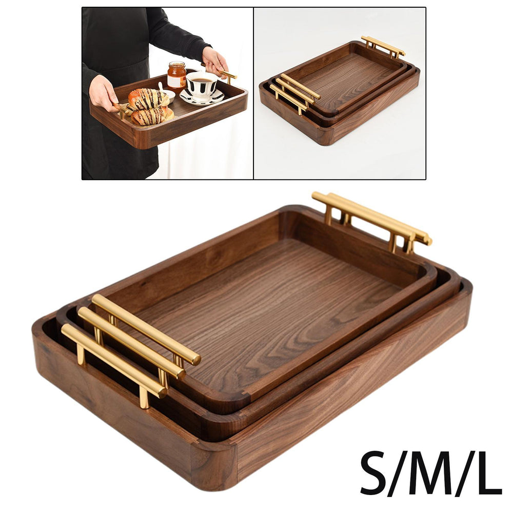 Black Walnut Rectangular Wooden Tray - WOOD KONG