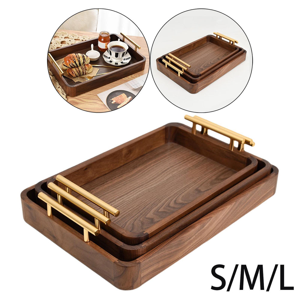 Black Walnut Rectangular Wooden Tray - WOOD KONG